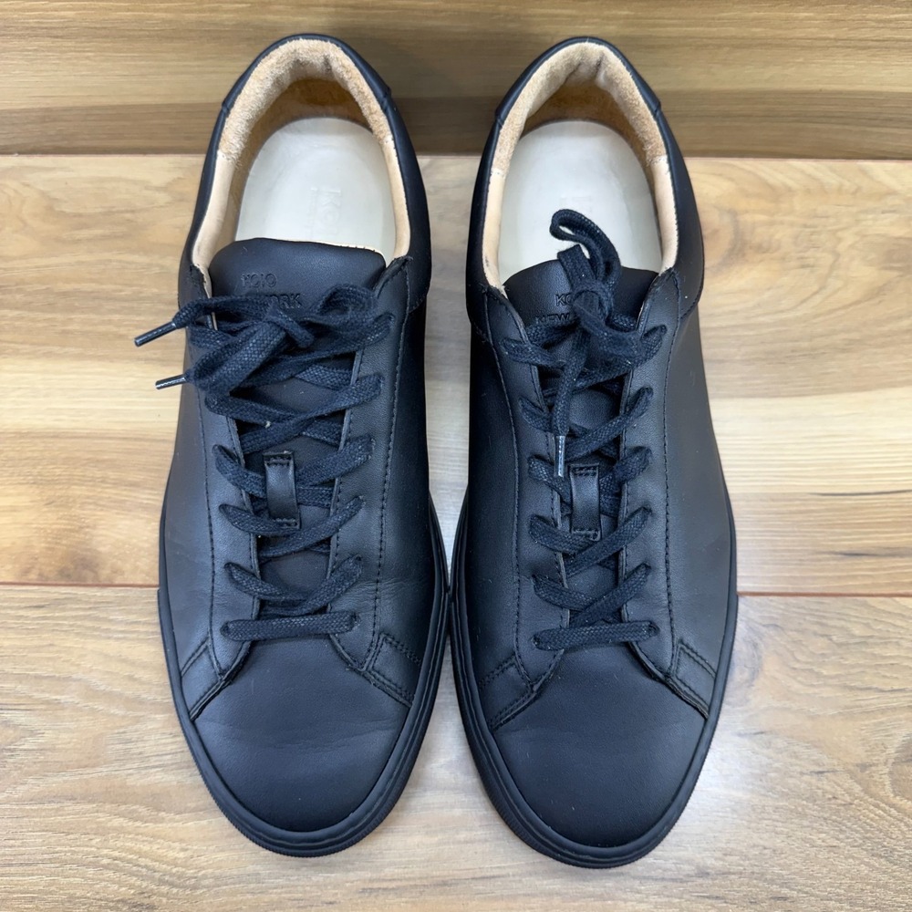 KOIO Capri Low Top Sneakers Mens 10 Black Leather Casual Minimalist Modern
